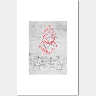 Sacred Heart of Jesus and Biblical phrase Posters and Art